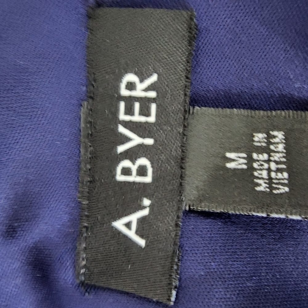 A. BYER Blue Pleated Scoop Neck Dress Size M - Picture 5 of 9